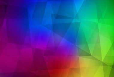 Koyu renkli vektör çokgen desen. Çokgen biçiminde, gradyan ile renkli çizimler. Bir markanın arkaplanı için desen.