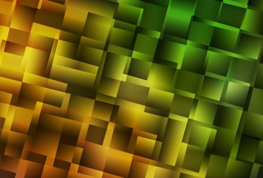 Koyu yeşil, eşkenar dörtgenli sarı vektör şablonu. Soyut arkaplanda dikdörtgenler ve renkli gradyanlar. Şablon bir arkaplan olarak kullanılabilir.
