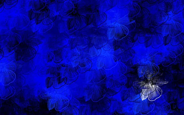 Темно Синий Вектор Искушает Цветами Сияющая Цветная Иллюстрация Цветами Шаблон — стоковый вектор