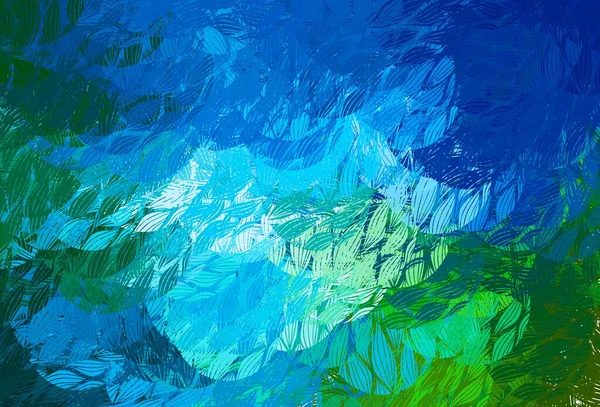 Azul Claro Fondo Vector Verde Con Formas Memphis Ilustración Colorida — Vector de stock