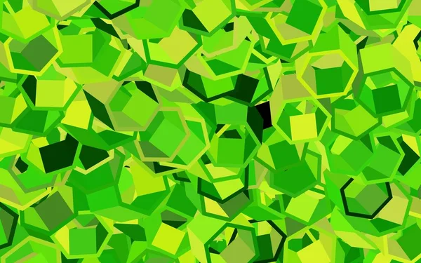 Tmavě Zelená Žlutá Vektorová Kulisa Šestiúhelníky Design Abstraktním Stylu Šestiúhelníky — Stockový vektor