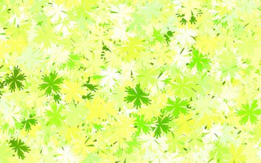 Açık yeşil, sarı vektör soyut desenli ağaçlar, dallar. Çiçeklerle süslenmiş soyut çizimler. Marka kitabınız için yeni şablon.