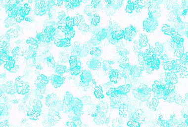 Açık mavi, soyut şekilli yeşil vektör arkaplan. Rastgele şekillerle soyut tarzda dekoratif tasarım. Kartvizitiniz için modern tasarım.