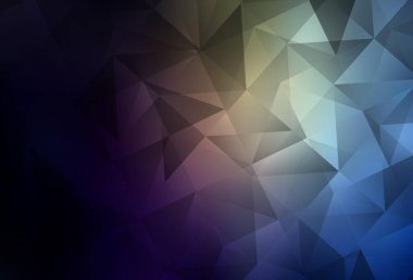 Koyu mavi, sarı vektör eğimli üçgen dokusu. Origami tarzında gradyan ile geometrik çizim. Web siteniz için çokgen tasarım.