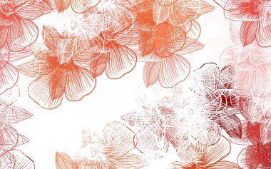 Çiçekli açık kırmızı vektör zarif desen. Beyaz arka planda gradyanı olan çiçekler. Web siteleri ve pankartlar için desenli desen.