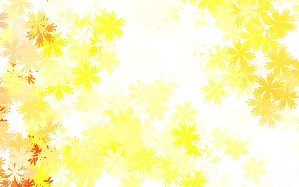 Light Red Yellow Vector Elegant Pattern Flowers Modern Abstract Illustration — Stock Vector