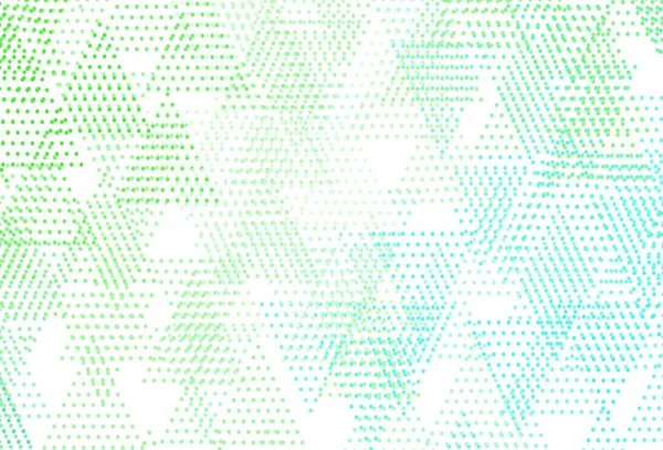 Fondo Vector Verde Claro Con Triángulos Círculos Ilustración Abstracta Moderna — Vector de stock