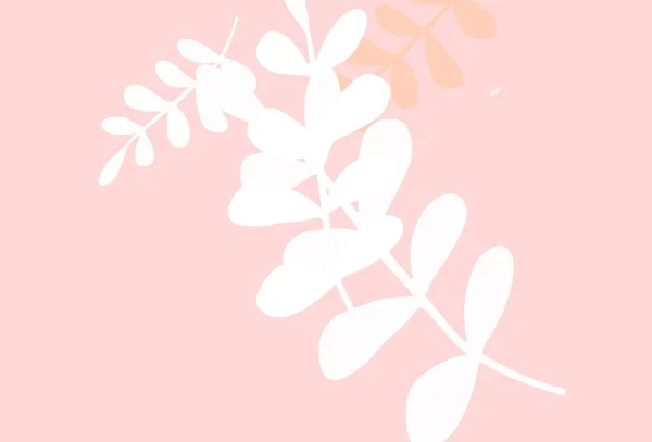 Light Pink Vector Natural Artwork Leaves Colorful Illustration Doodle Style — Stock Vector