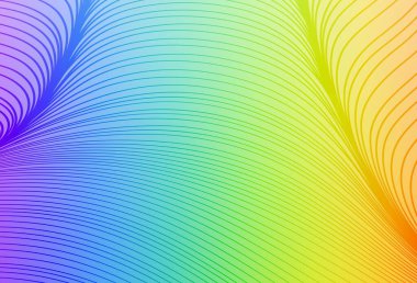 Çizgileri olan ışık çok renkli vektör deseni. Eğri şekilli yepyeni renkli bir tasvir. Tasarımınız için basit şablon.