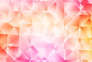 Açık pembe, sarı vektör çokgen şablon. Çokgen soyut çizim ve gradyan. Marka kitabınız için yeni şablon.