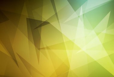 Koyu yeşil, sarı vektör düzeni çizgiler, üçgenler. Doğa tarzında üçgenleri olan güzel bir çizim. İşiniz için en iyi akıllı tasarım.