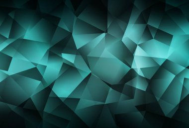 Koyu yeşil vektör çokgen arka plan. Üçgenli renkli soyut çizimler. Cep telefonunun arka planının şablonu.