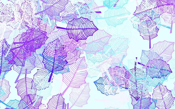 Hellrosa Blaues Vektormuster Mit Blättern Bunte Abstrakte Illustration Mit Blättern — Stockvektor