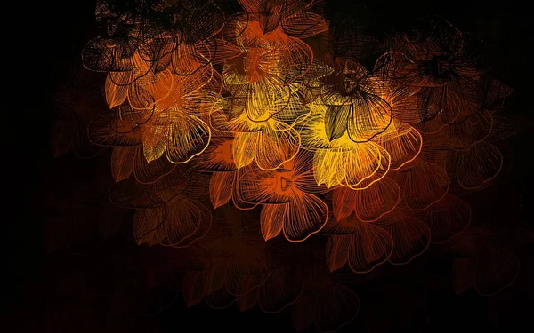 Dunkelgrüner Gelber Vektor Eleganter Hintergrund Mit Blumen Illustration Mit Bunten — Stockvektor