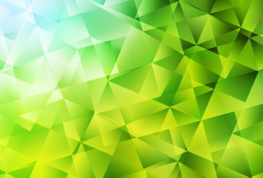 Açık yeşil, sarı vektör düşük poli düzeni. Yarım ton şeklinde, üçgenli yaratıcı illüstrasyon. Broşürünüz için yepyeni bir tasarım..