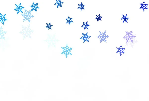 Rosa Claro Textura Vectorial Azul Con Copos Nieve Colores Estrellas — Archivo Imágenes Vectoriales