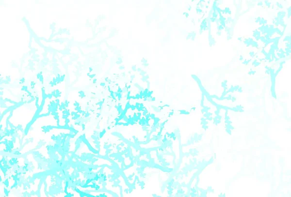 Bleu Clair Motif Vectoriel Vert Doodle Avec Des Branches Doodle — Image vectorielle