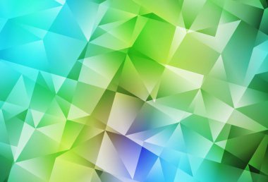 Açık mavi, sarı vektör soyut mozaik arkaplan. Çokgen tarzda tamamen yeni bir renk çizimi. Dizaynınız için üçgen desen.