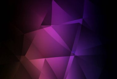 Koyu mor, pembe vektör eğimli üçgen şablonu. Üçgenli modern soyut çizim. Web siteniz için çokgen tasarım.
