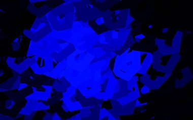 Altıgenli koyu mavi vektör arkaplan. Renkli altıgenli bir resim seti. Reklamlar, broşürler için desen.