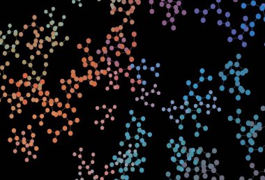 Koyu mavi, yapay zeka ağlı sarı vektör deseni. Yapay zekanın bağlantı ve noktalarıyla soyut illüstrasyon. Zeka ve yenilik reklamları için şablon.