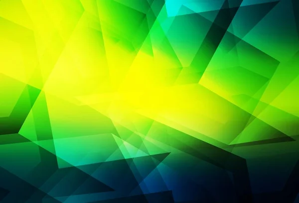 Dunkelgrüner Gelber Vektor Der Dreieckig Leuchtet Kreative Illustration Halbtonstil Mit — Stockvektor