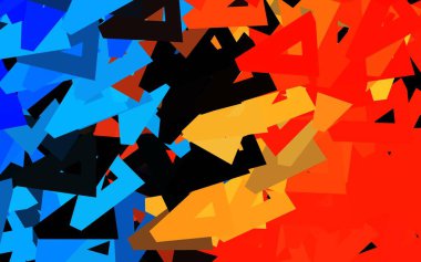 Koyu mavi, sarı vektör arkaplan ve çokgen stili. Soyut üçgenli dekoratif tasarım. Bir cep telefonu için arka plan.