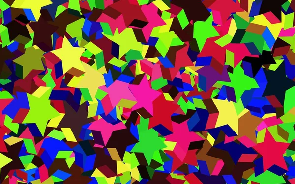 Modello Vettoriale Multicolore Scuro Con Stelle Celesti Moderna Illustrazione Geometrica — Vettoriale Stock