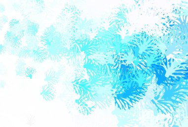 Dallı hafif Mavili vektör çizimi. Yaprakları ve dalları olan yepyeni renkli bir illüstrasyon. İşiniz için en iyi tasarım..