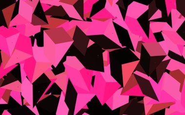 Üçgenli koyu pembe vektör arkaplan. Üçgen şekilli ışıltılı soyut çizimler. Kartvizitiniz için modern tasarım.
