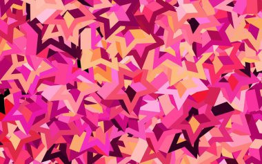 Koyu pembe, çokgen şekilli sarı vektör deseni. Renkli üçgenlerin olduğu bir resim. Web siteniz için basit tasarım.