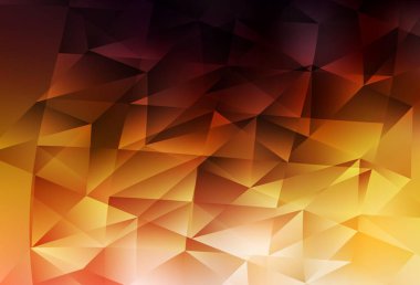 Koyu Turuncu vektör arkaplan ve çokgen tarzı. Soyut arkaplanda renkli eğimli üçgenler. Kartvizitiniz için modern tasarım.