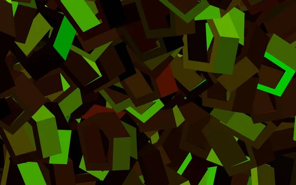 Темно Зеленый Желтый Векторный Фон Множеством Шестиугольников Дизайн Абстрактном Стиле — стоковый вектор