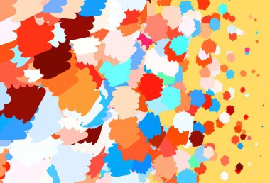 Açık mavi, kaotik şekilli kırmızı vektör şablonu. Modern tarzda değişen renkli kaotik formlar. Duvar kağıtları için zarif tasarım.