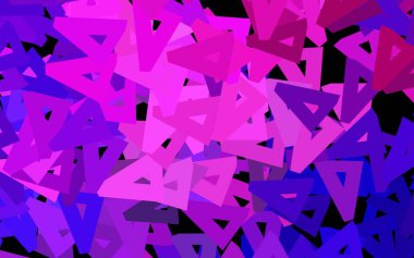 Koyu Mor, pembe vektör arkaplan, çizgiler, üçgenler. Renkli üçgenli modern soyut illüstrasyon. Kartvizitiniz için modern tasarım.