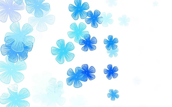 Vetor Azul Claro Modelo Elegante Com Flores Flores Estilo Natural — Vetor de Stock
