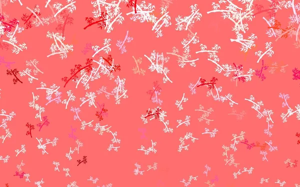 Rose Pâle Portrait Vectoriel Rouge Avec Des Branches Croquant Gribouillis — Image vectorielle
