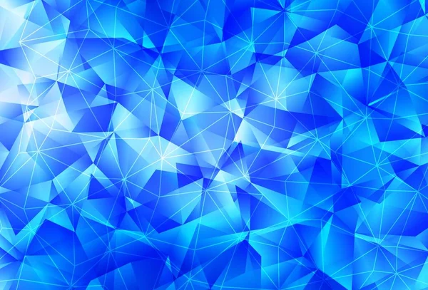 Modèle Vectoriel Bleu Clair Avec Cristaux Triangles Illustration Abstraite Scintillante — Image vectorielle