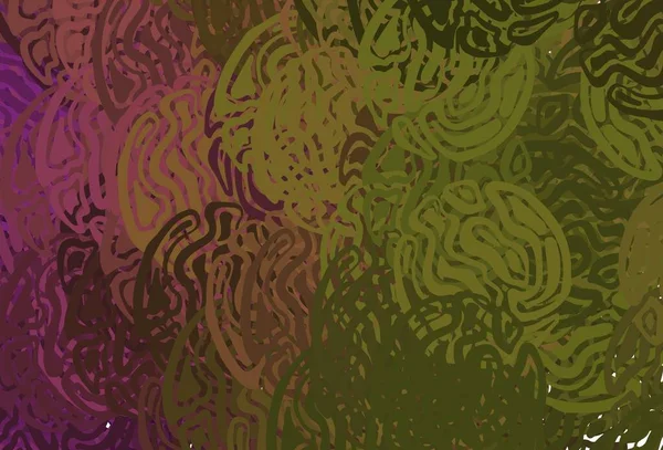 Темно Розовая Желтая Векторная Компоновка Изогнутыми Линиями Красочная Иллюстрация Абстрактном — стоковый вектор