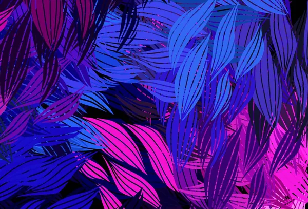 Donker Roze Blauwe Vector Abstract Design Met Bladeren Creatieve Illustratie — Stockvector