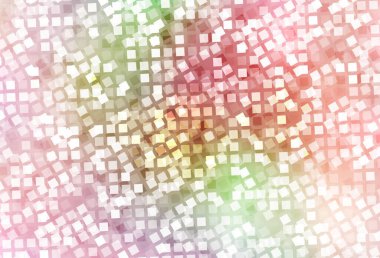 Açık Pembe, eşkenar dörtgenli sarı vektör şablonu. Dikdörtgenleri ve kareleri olan güzel bir çizim. Reklamınız, posteriniz, afişiniz için en iyi tasarım.