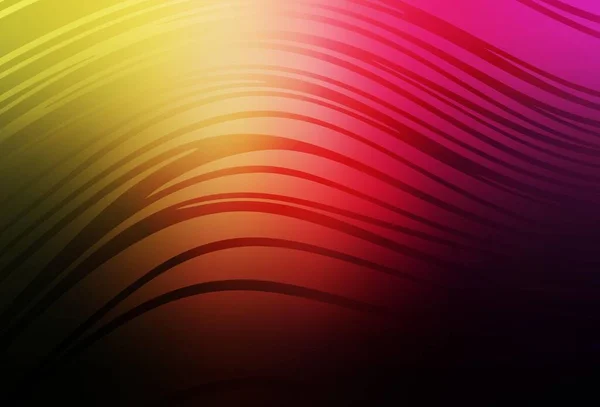 深色粉红 黄色矢量背景与水平线 一个闪光的插图 由弯曲的线条组成 业务设计的模式 — 图库矢量图片