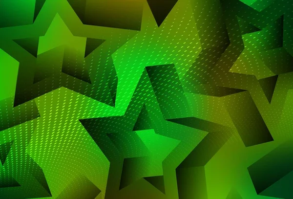 Světle Zelená Žlutá Vektorová Šablona Hvězdami Oblohy Rozmazaný Dekorativní Design — Stockový vektor