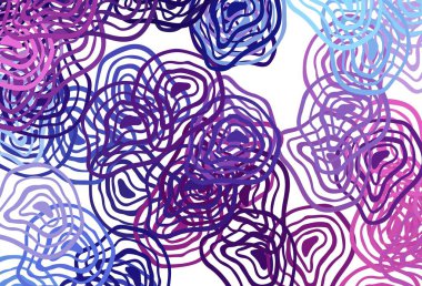 Açık Pembe, kıvrımlı çizgileri olan mavi vektör şablonu. Yaratıcı illüstrasyon, yarım tonlu ve eğimli. Marka kitabı için şık bir desen.