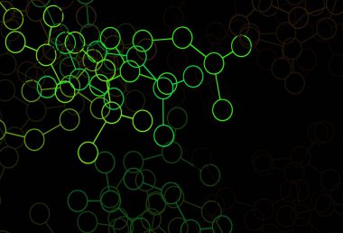 Koyu yeşil vektör arka planı ve yapay zeka formları. Parlak renkli bir illüstrasyon ve yapay zekanın gerçek yapısı. Poster ve teknoloji sembolü.