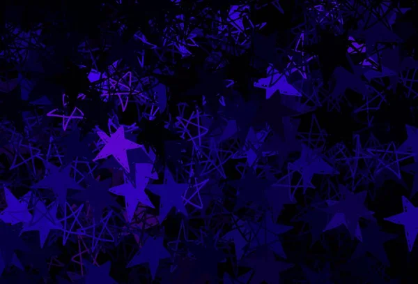 Fundo Vetor Roxo Escuro Com Flocos Neve Xmas Estrelas Design —  Vetores de Stock