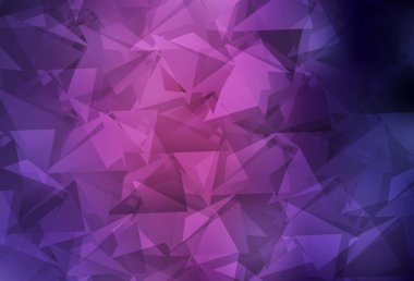 Koyu mor, pembe vektör çokgen arka plan. Yarım ton şeklinde, üçgenli yaratıcı illüstrasyon. İşiniz için yepyeni bir tasarım..