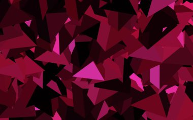 Çokgen şekilli koyu pembe vektör deseni. Soyut arkaplanda renkli eğimli üçgenler. Web siteniz için basit tasarım.