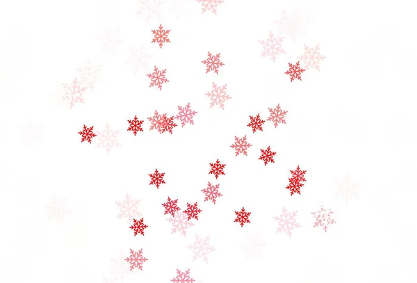 Hellrote Vektortextur Mit Farbigen Schneeflocken Sternen Bunte Dekoration Weihnachtlichen Stil — Stockvektor