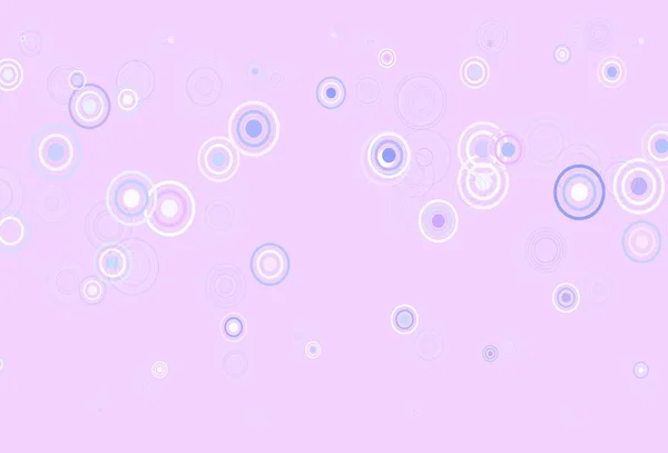 Hellrosa Blauer Vektorhintergrund Mit Blasen Illustration Mit Einer Reihe Leuchtender — Stockvektor